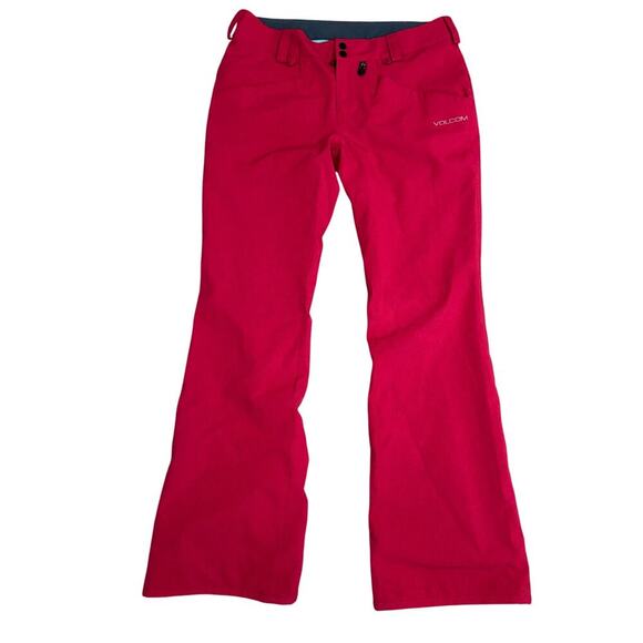 Volcom women's dark hot pink ski snowboard Transfer modern straight pants size L - Picture 1 of 12